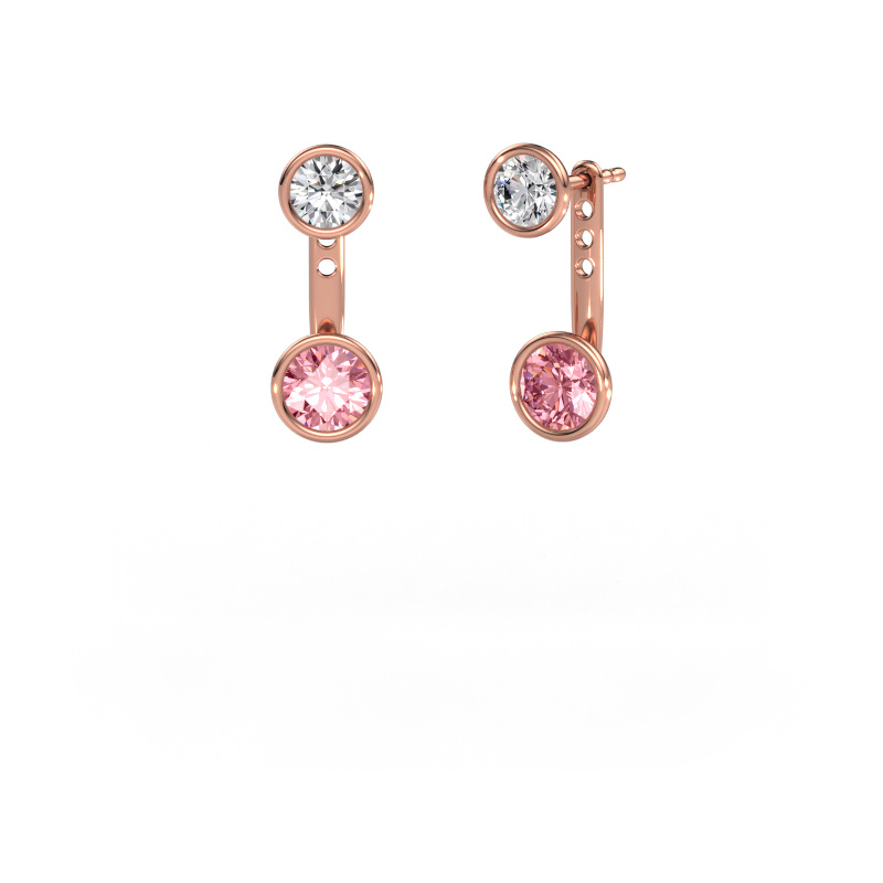 Bild von Ohrringe Halle 585 Roségold Rosa Labordiamant 6 mm