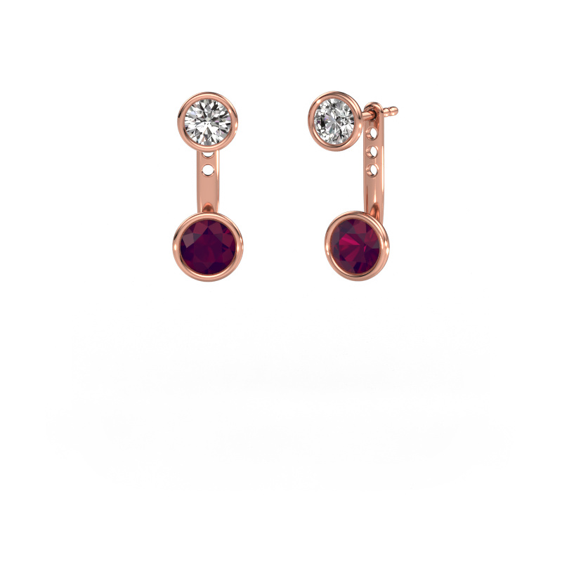 Image of Earrings Halle 585 rose gold Rhodolite 6 mm