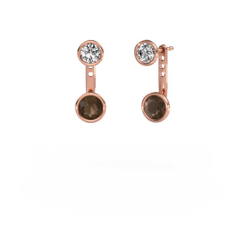 Bild von Ohrringe Halle 585 Roségold Rauchquarz 6 mm