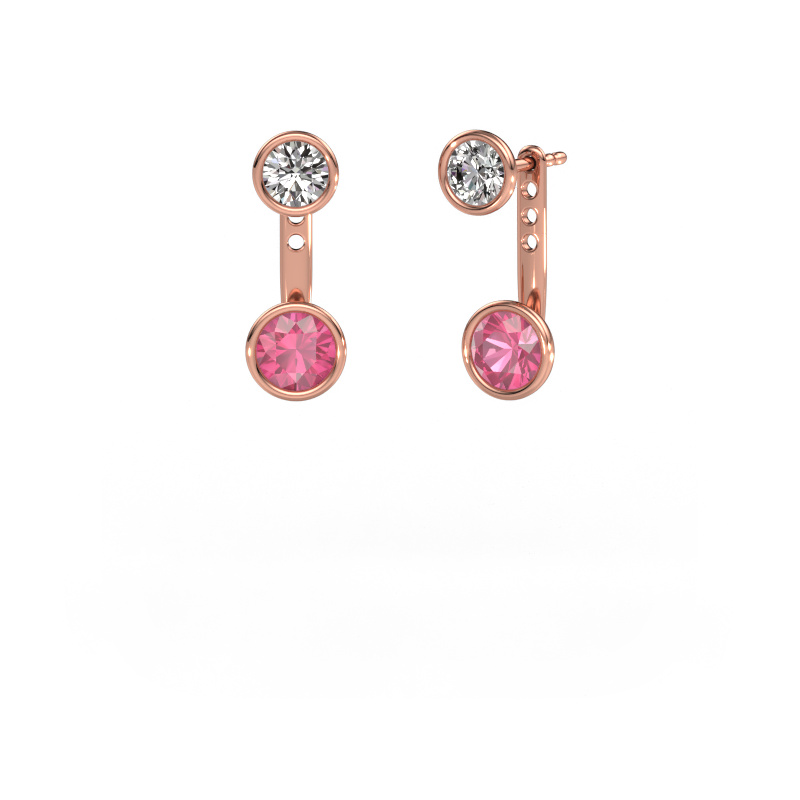 Image of Earrings Halle 585 rose gold Pink sapphire 6 mm
