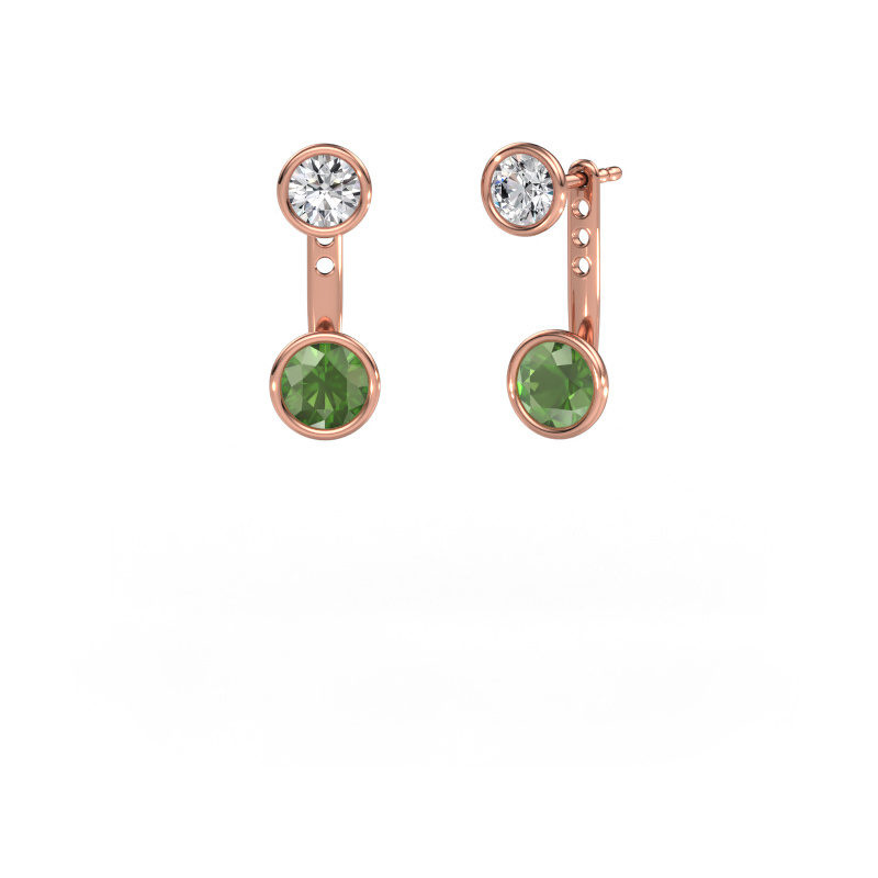 Afbeelding van Oorbellen Halle 585 rosé goud Toermalijn groen 6 mm