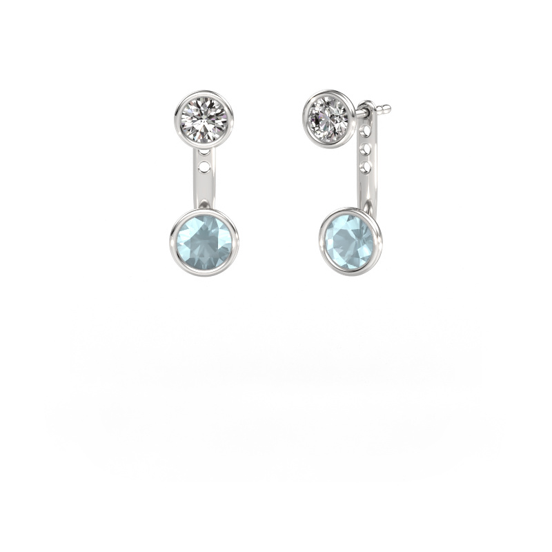 Image of Earrings Halle 585 white gold Aquamarine 6 mm