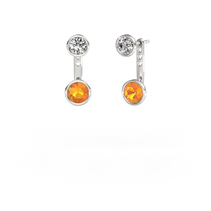 Image of Earrings Halle 585 white gold Citrin 6 mm