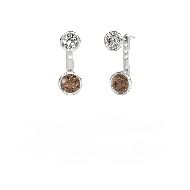 Image of Earrings Halle 585 white gold Brown diamond 2.40 crt