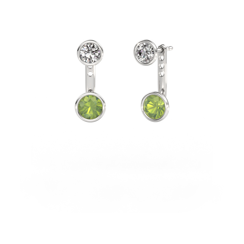 Image of Earrings Halle 585 white gold Peridot 6 mm