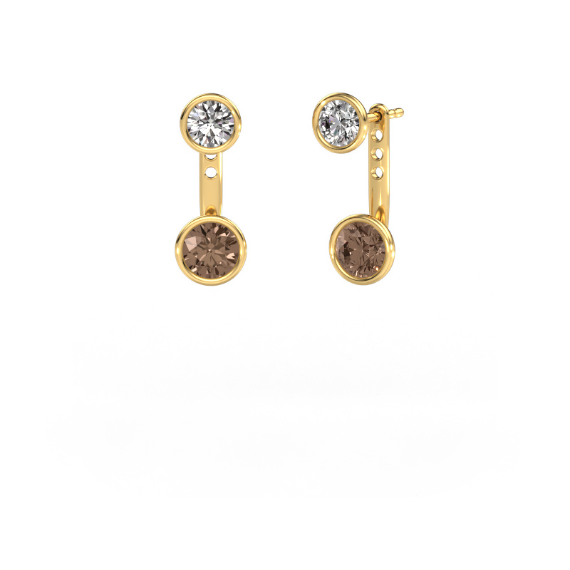Image of Earrings Halle 585 gold Brown diamond 2.40 crt