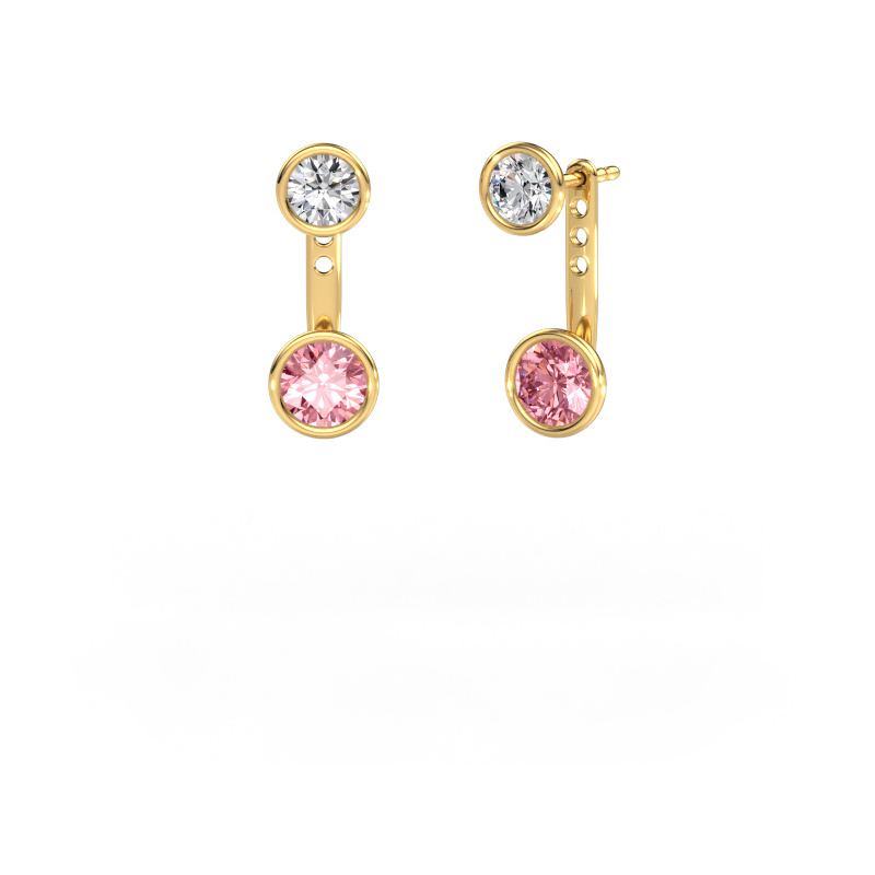 Afbeelding van Oorbellen Halle 585 goud Roze lab grown diamant 6 mm
