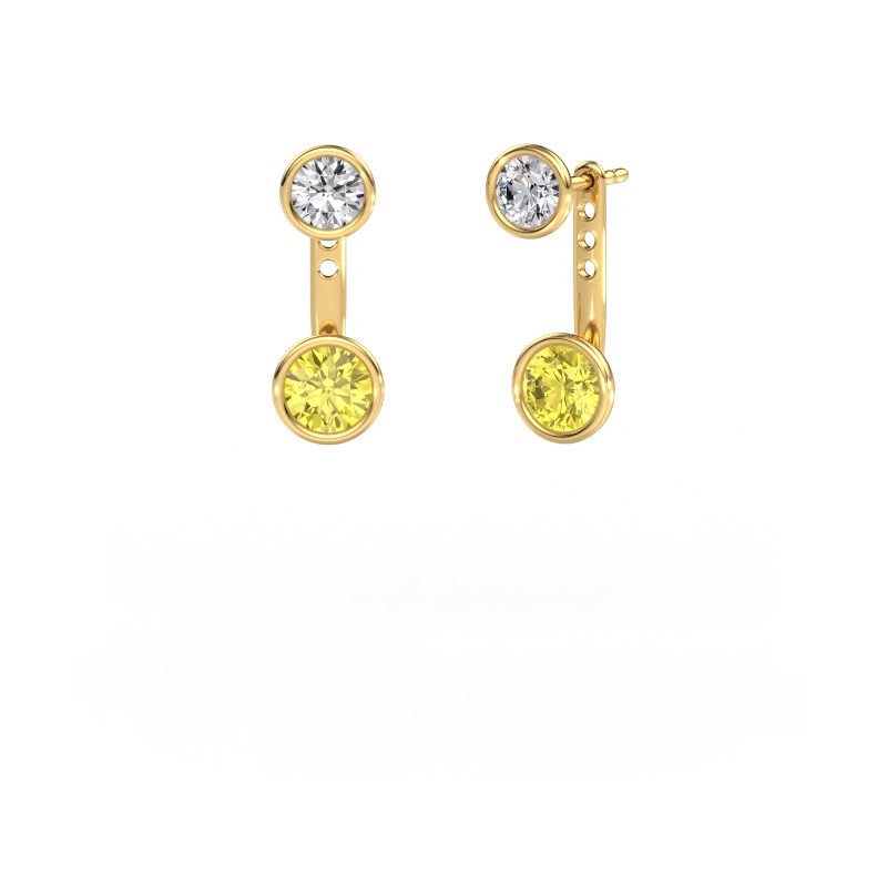 Afbeelding van Oorbellen Halle 585 goud Gele lab grown diamant 6 mm