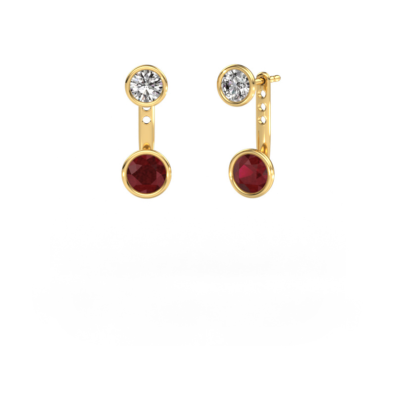 Image of Earrings Halle 585 gold Ruby 6 mm
