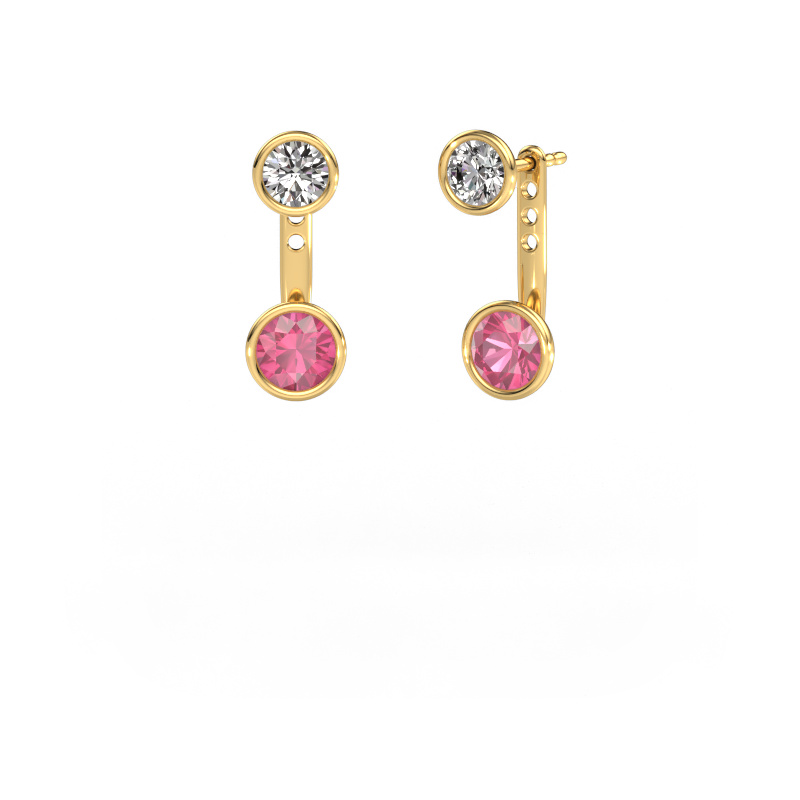 Image of Earrings Halle 585 gold Pink sapphire 6 mm