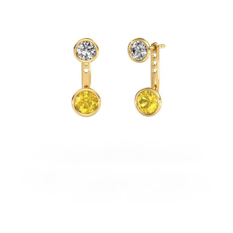 Image de Boucles d'oreilles Halle 585 or jaune Saphir jaune 6 mm