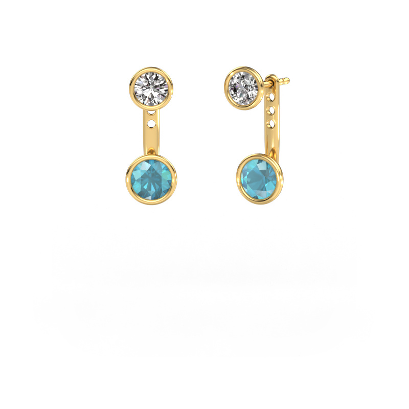 Image of Earrings Halle 585 gold Blue topaz 6 mm