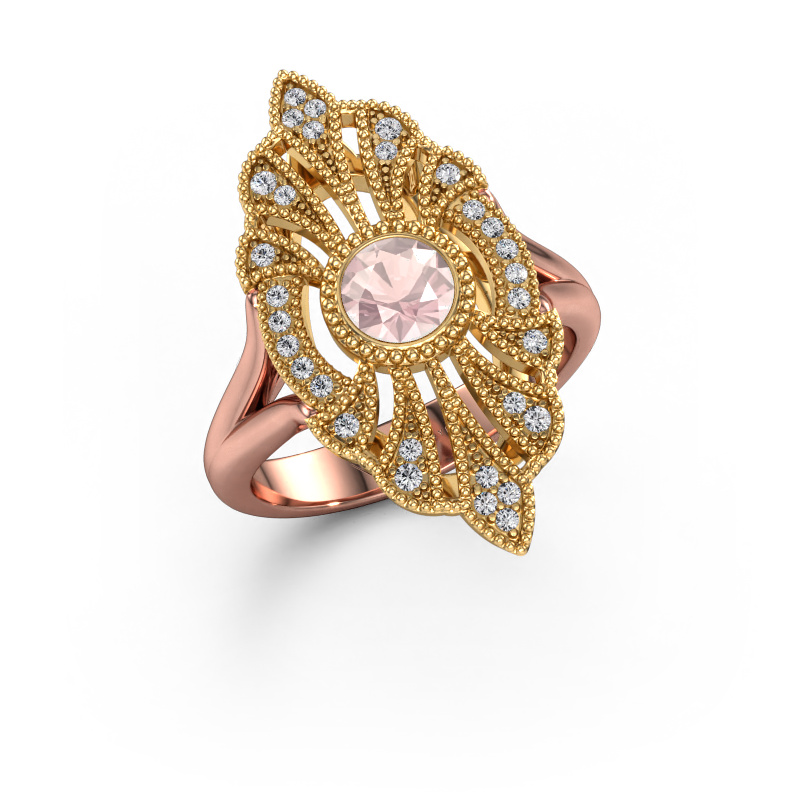 Image of Engagement ring Hanna 585 rose gold Morganite champagne 5 mm