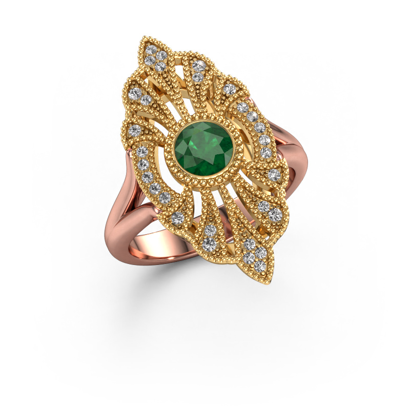 Image of Engagement ring Hanna 585 rose gold Emerald 5 mm
