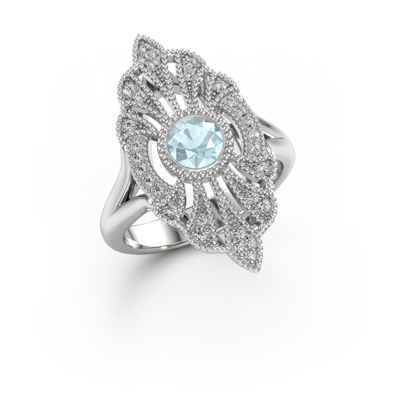 Immagine di Anello di fidanzamento Hanna 585 oro bianco Acquamarina 5 mm