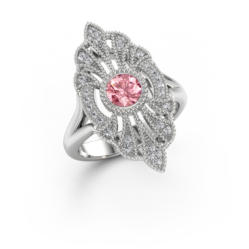 Immagine di Anello di fidanzamento Hanna 585 oro bianco Diamante lab grown rosa 5 mm
