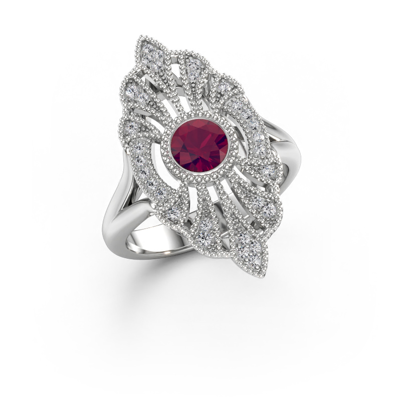 Immagine di Anello di fidanzamento Hanna 585 oro bianco Rodolite 5 mm