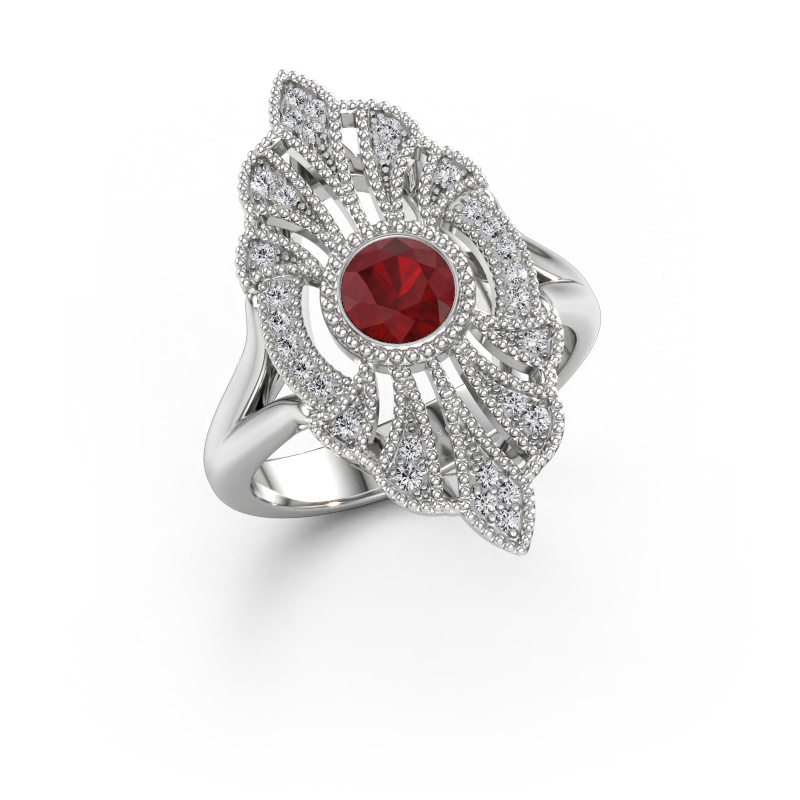 Immagine di Anello di fidanzamento Hanna 585 oro bianco Rubino 5 mm