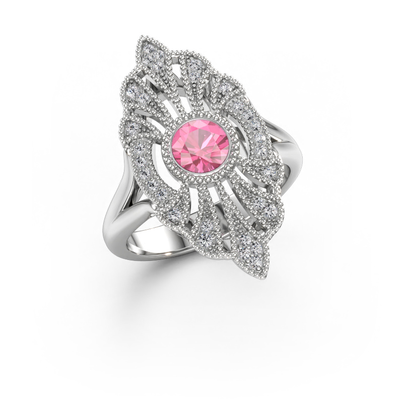 Immagine di Anello di fidanzamento Hanna 585 oro bianco Zaffiro rosa 5 mm