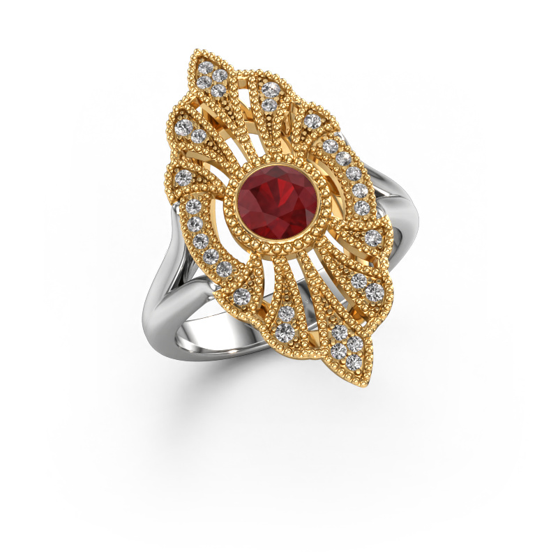 Image of Engagement ring Hanna 585 white gold Ruby 5 mm