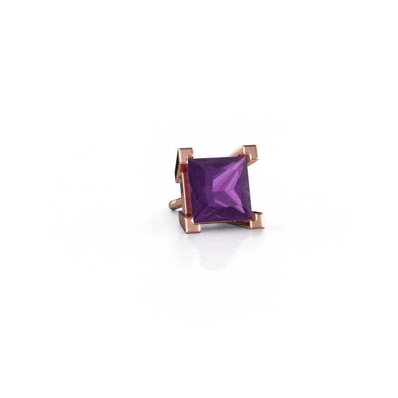 Image of Men's earring Hans 585 rose gold Amethyst 6 mm