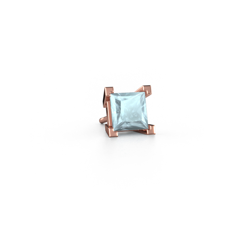Image of Men's earring Hans 585 rose gold Aquamarine 6 mm