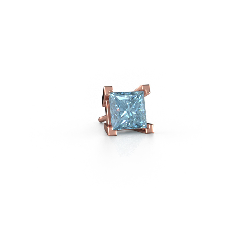 Bild von Männer Ohrstecker Hans 585 Roségold Blauer Labordiamant 6 mm