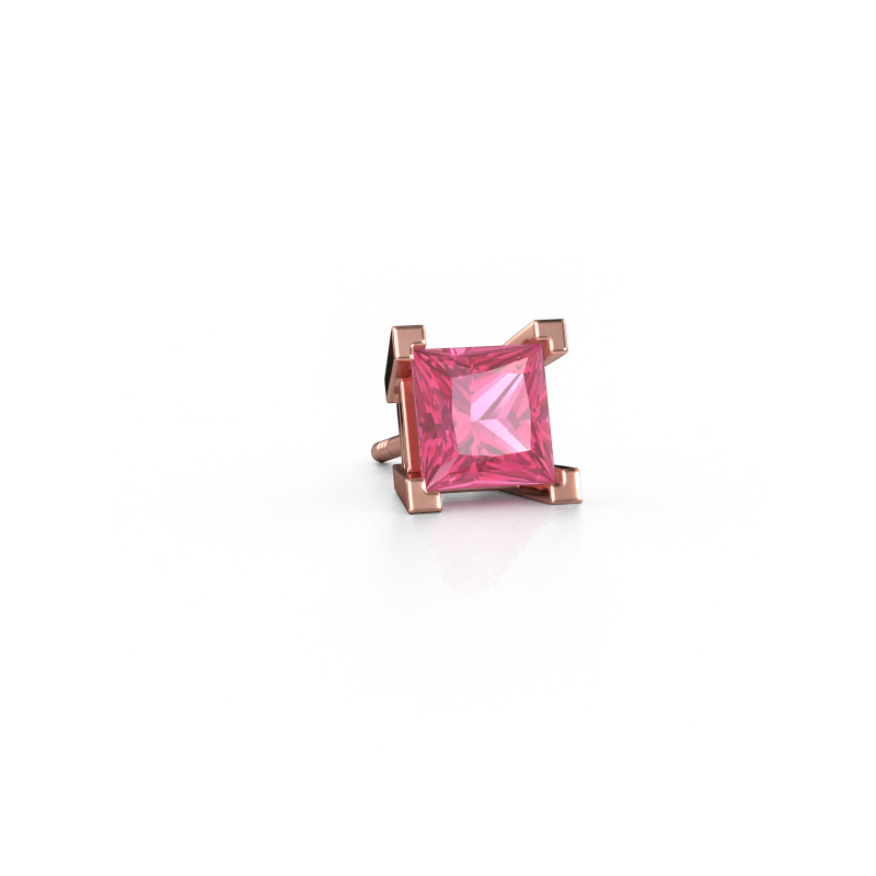 Image of Men's earring Hans 585 rose gold Pink sapphire 6 mm