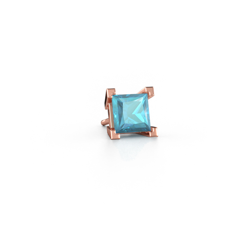 Bild von Männer Ohrstecker Hans 585 Roségold Blau Topas 6 mm