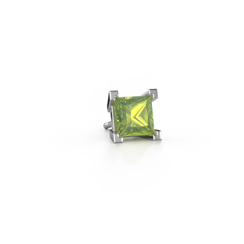 Image of Men's earring Hans 585 white gold Peridot 6 mm