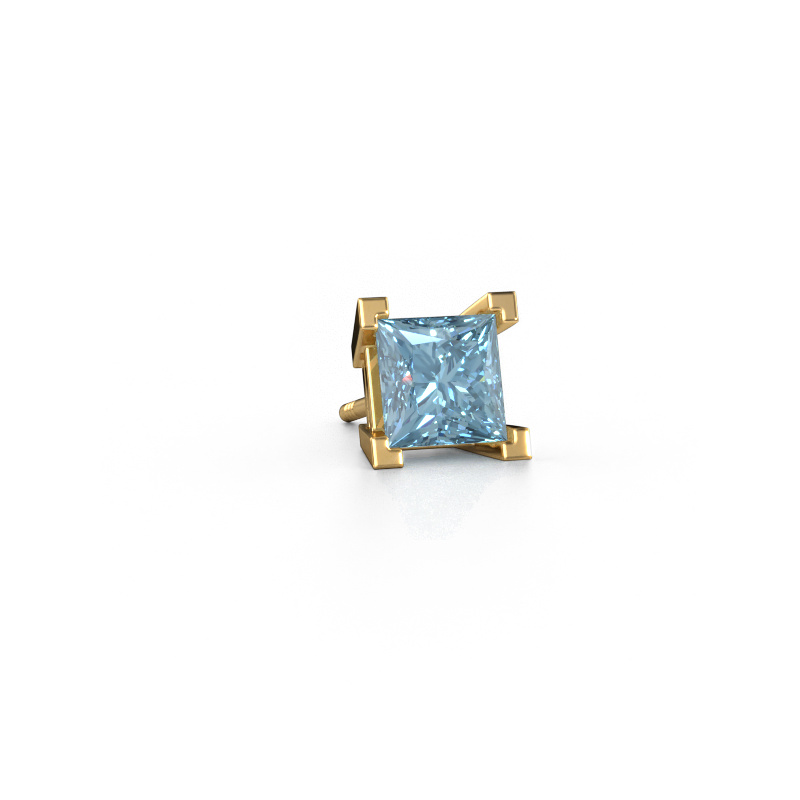 Image of Men's earring Hans 585 gold Blue lab grown diamond 6 mm
