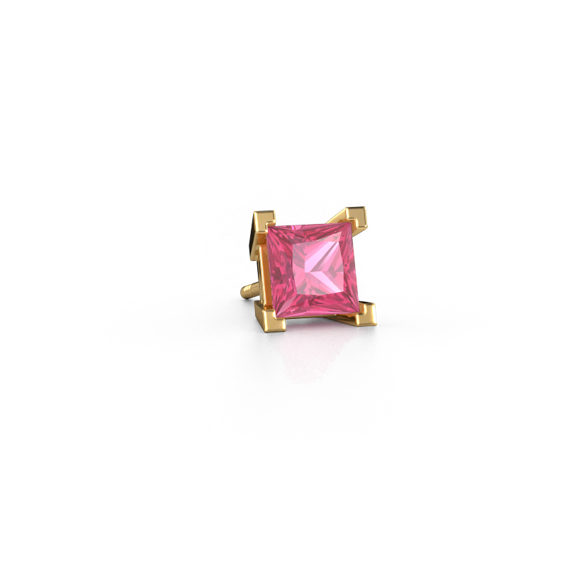 Image of Men's earring Hans 585 gold Pink sapphire 6 mm