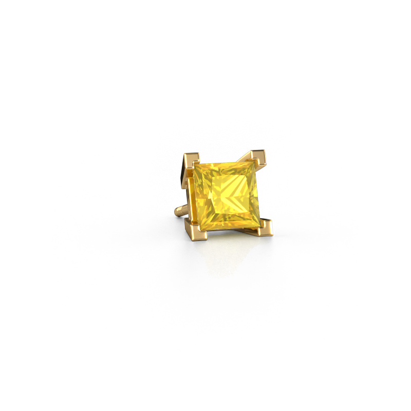 Image of Men's earring Hans 585 gold Yellow sapphire 6 mm