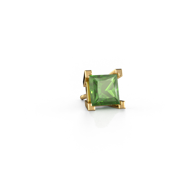 Image of Men's earring Hans 585 gold Tourmaline green 6 mm