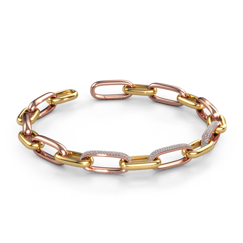 Image of Link bracelet Harmony 2 9.5 Hollow - 585 rose gold Lab grown diamond 1.935 crt