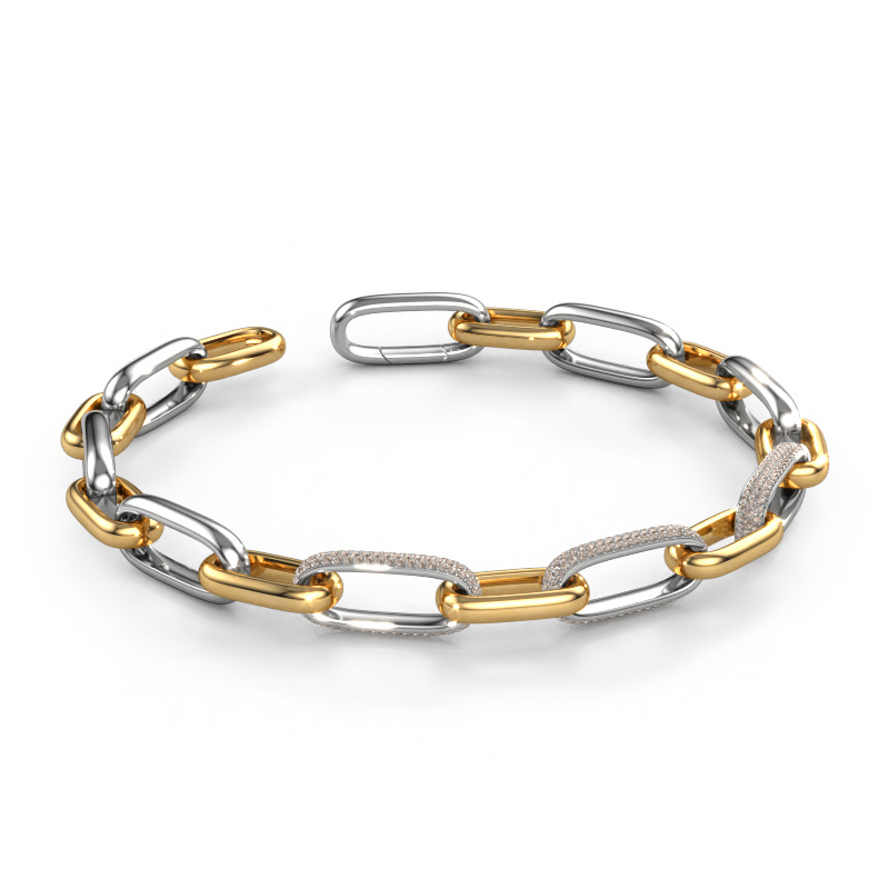 Image of Link bracelet Harmony 2 9.5 Hollow - 585 white gold Brown diamond 1.935 crt