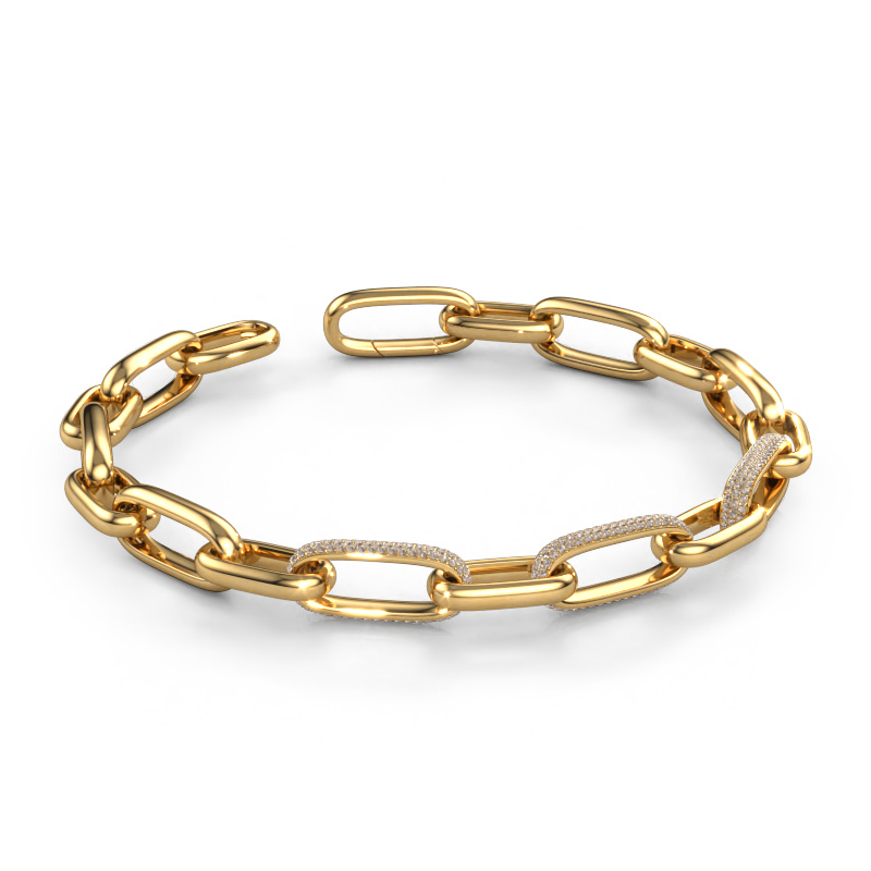 Image of Link bracelet Harmony 2 9.5 Hollow - 585 gold Brown diamond 1.935 crt