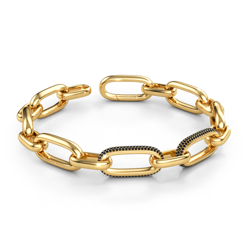 Afbeelding van Schakelarmband Harmony 2 12.5 Licht - 585 goud Zwarte diamant 2.64 crt