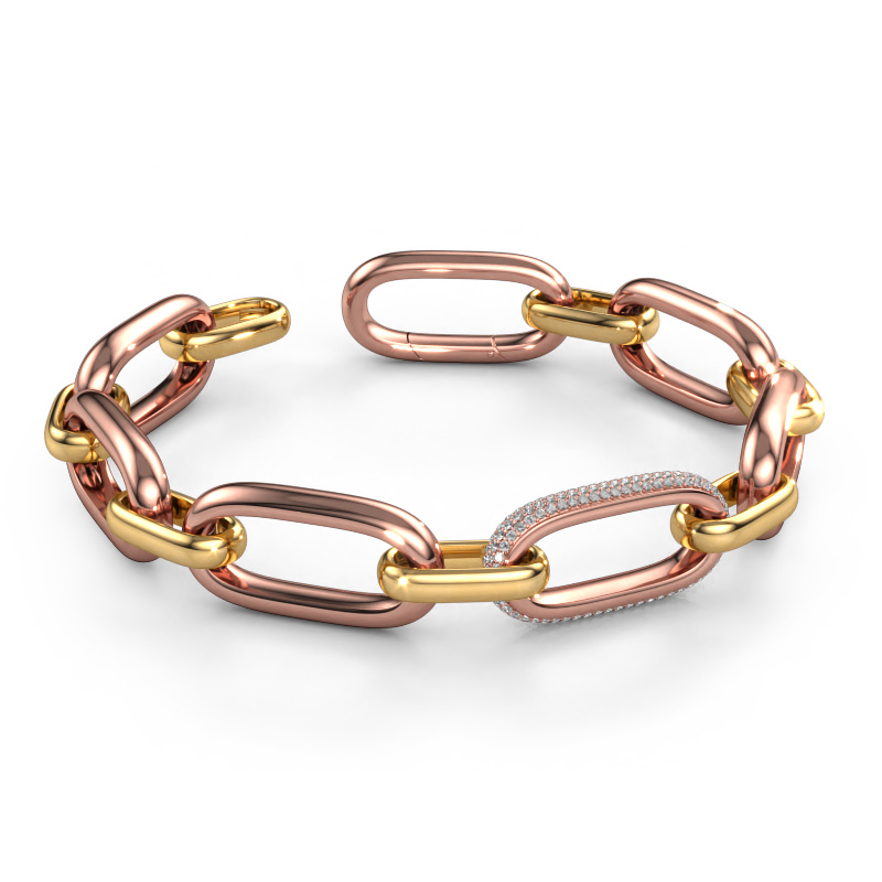 Image of Link bracelet Harmony 2 15 Hollow - 585 rose gold Lab grown diamond 2.211 crt
