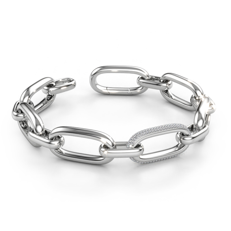 Immagine di Bracciale a maglie Harmony 2 15 Vuoto - 585 oro bianco Diamante lab grown 2.211 crt