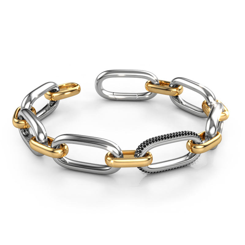 Image of Link bracelet Harmony 2 15 Hollow - 585 white gold Black diamond 2.64 crt