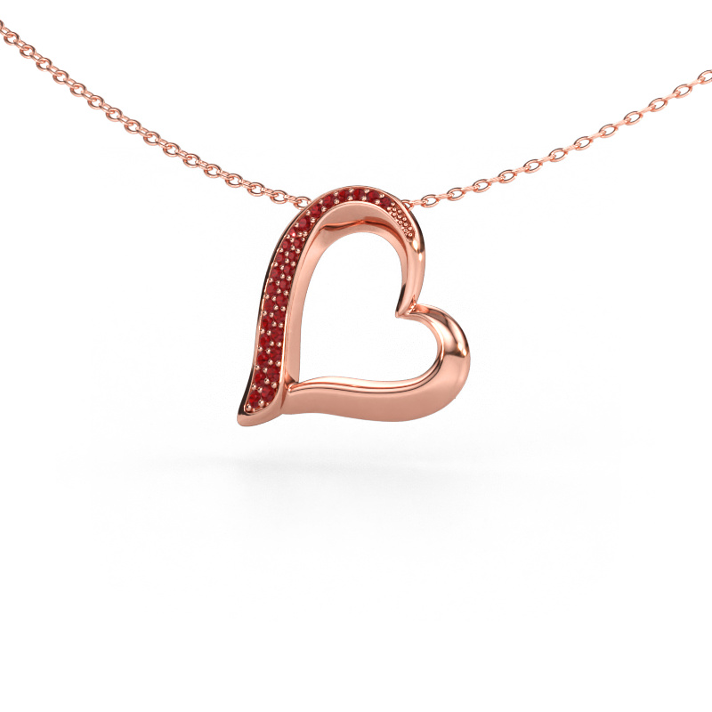 Bild av Halsband Heart 1 585 roséguld Rubin 1.2 mm