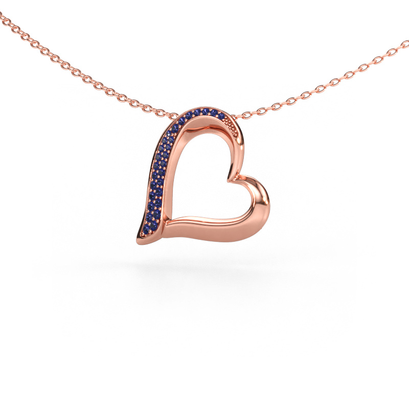 Immagine di Collana Heart 1 585 oro rosa Zaffiro 1.2 mm