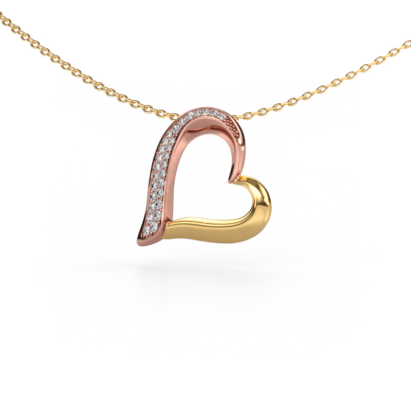 Afbeelding van Ketting Heart 1 585 rosé goud Lab-grown diamant 0.134 crt
