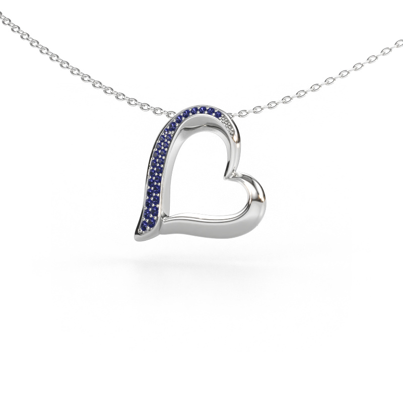 Immagine di Collana Heart 1 585 oro bianco Zaffiro 1.2 mm