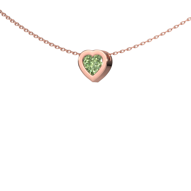 Image of Pendant Tonja 585 rose gold Green lab grown diamond 5 mm