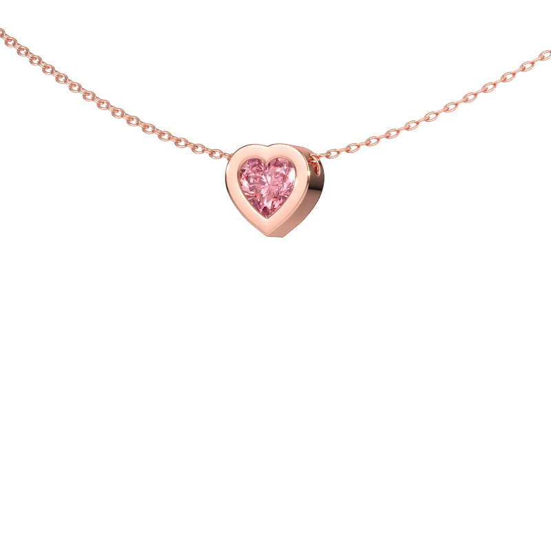 Afbeelding van Hanger Tonja 585 rosé goud Roze lab grown diamant 5 mm