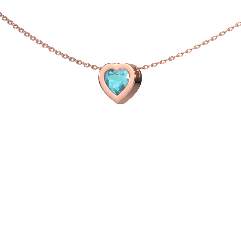Image of Pendant Tonja 585 rose gold Blue topaz 5 mm