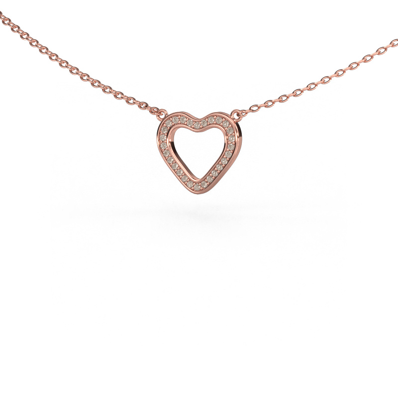 Bild von Anhänger Heart 3 585 Roségold Braun Diamant 0.07 crt