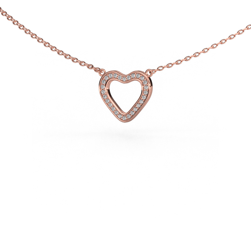 Afbeelding van Hanger Heart 3 585 rosé goud Lab-grown diamant 0.07 crt